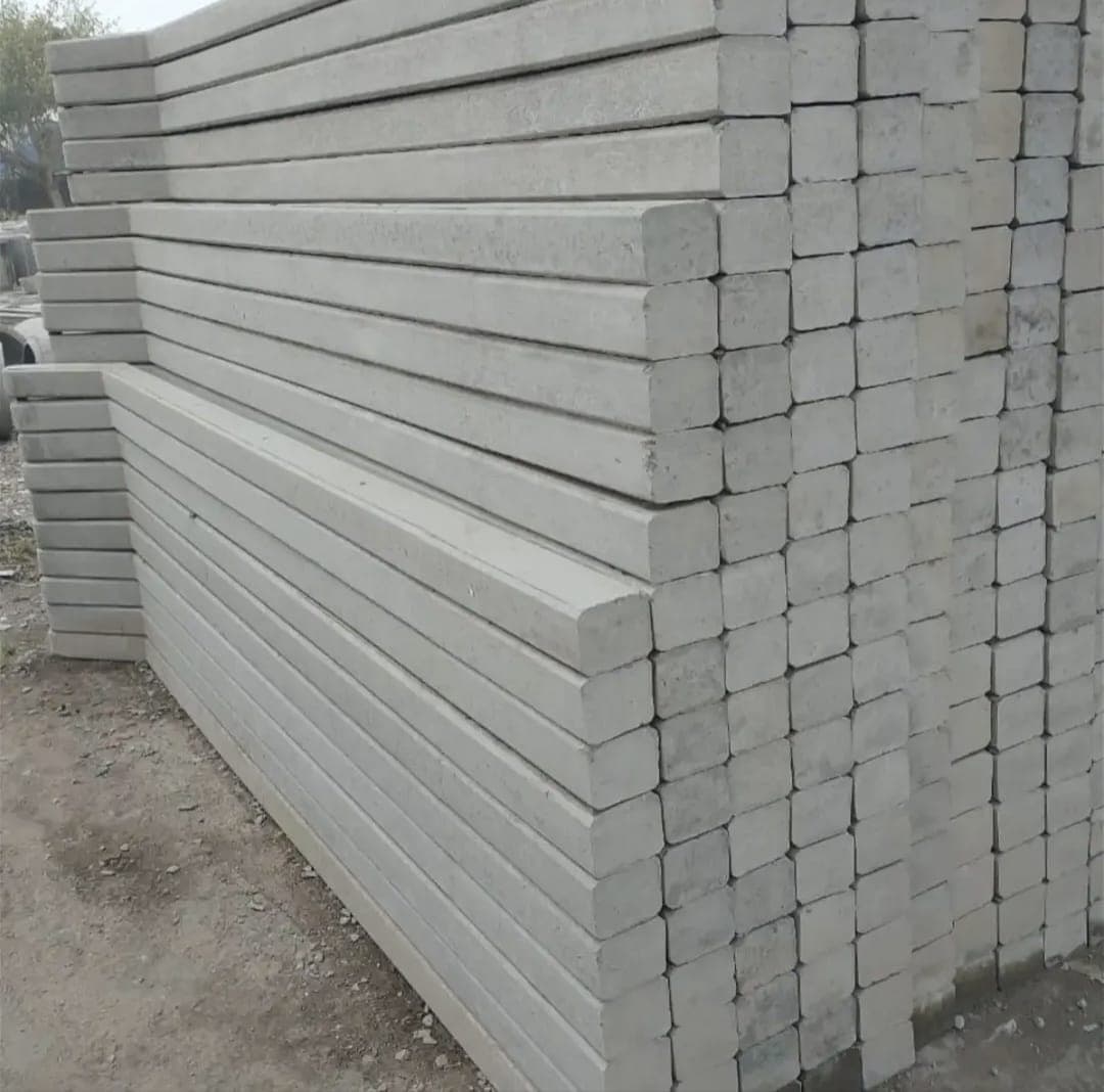 Angle-top fencing posts stacked and ready for dispatch